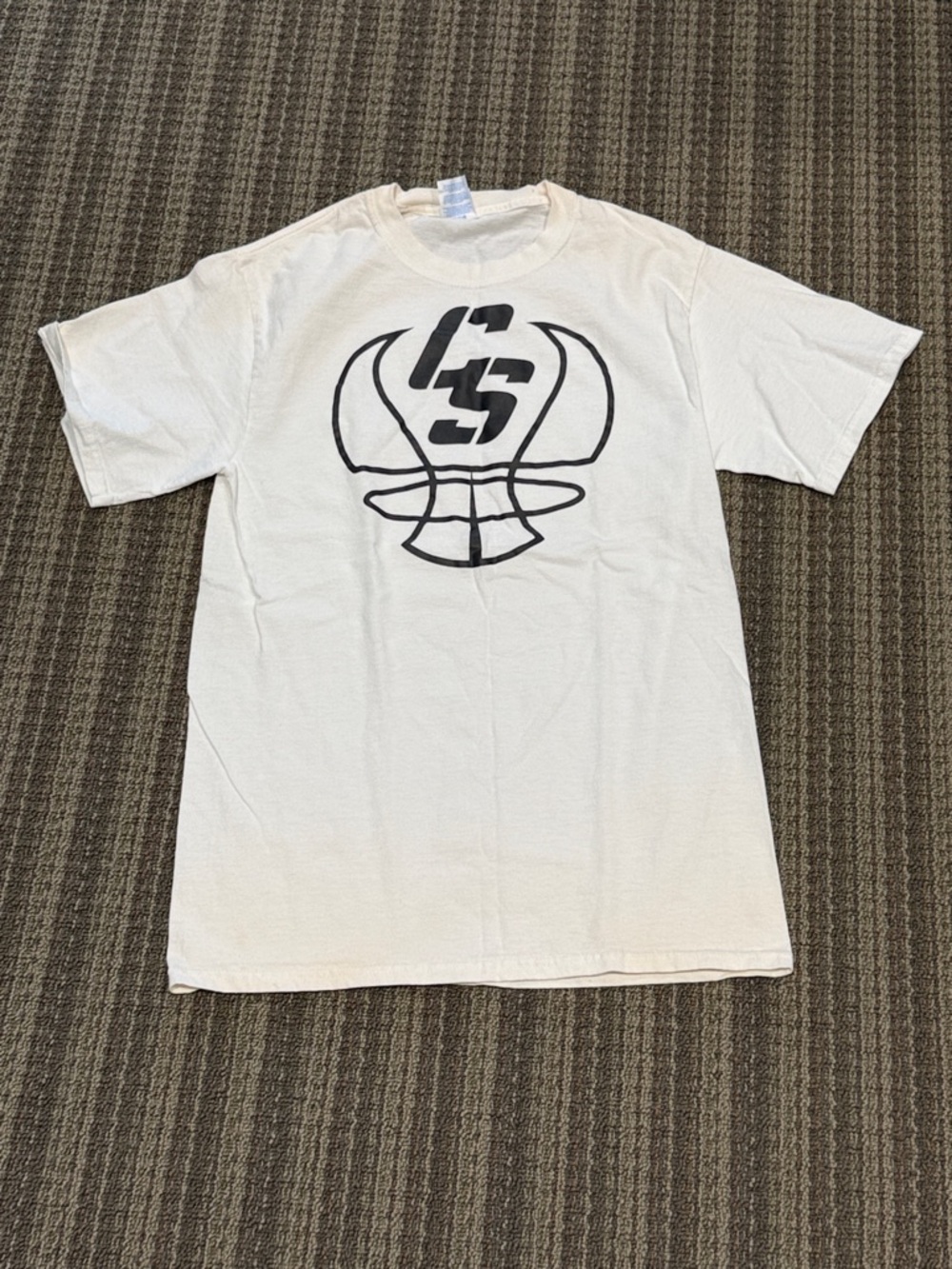 Port and Company White Tee with Black Sports Logo